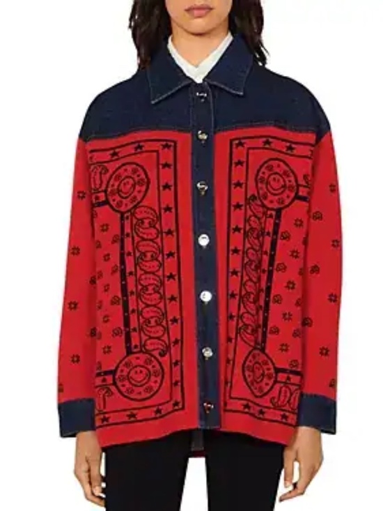 Sandro Jackets & Blazers - Jay Mix Media Bandana Shirt Jack